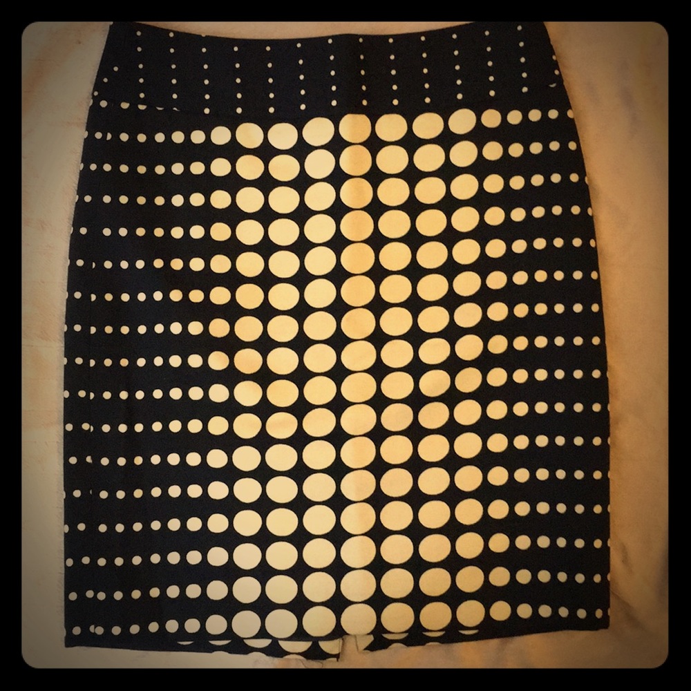 The Limited size 0 Navy and Cream patterned skirt